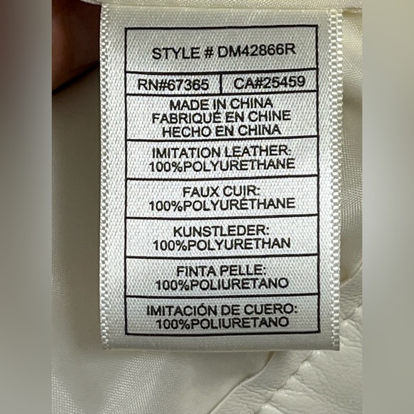 Steve Madden Ivory Faux Imitation Leather Jacket - Picture 3 of 5